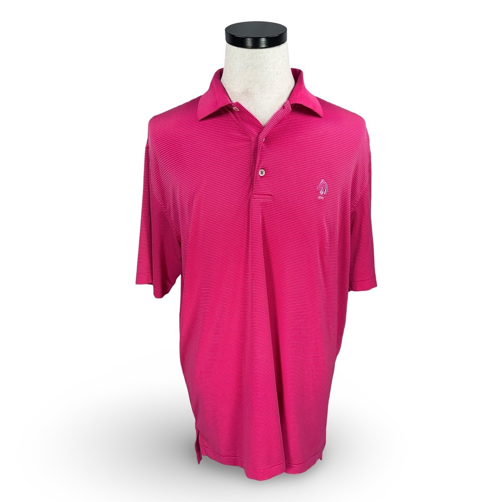 Peter Millar Summer Comfort Polo Shirt Men Large Philadelphia Country Club Pink